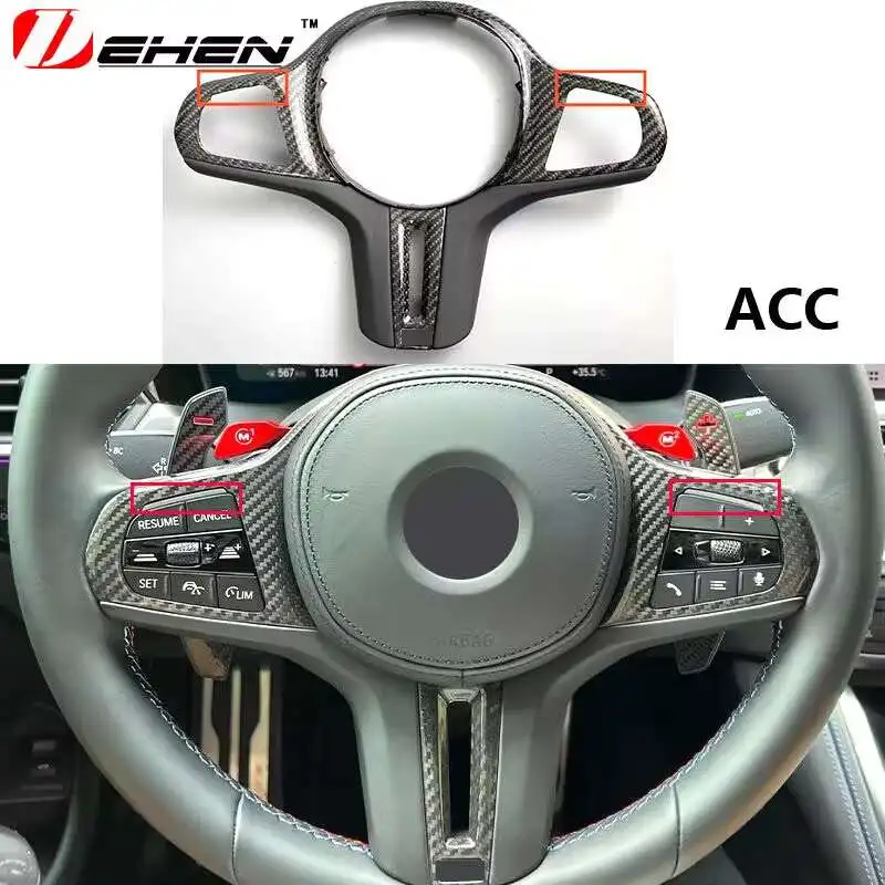 For BMW G20 G21 G22 G26 G30 G32 G42 F44 Real Carbon Fiber Car Steering Wheel Frame Cover M Performance Interior Replacment Kit