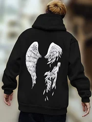 2024 Men Women Universal Tops Hoodies Loose Wings Solid Color Polyester Printed 3d Printing Fashion Casual Pullover Hoodies