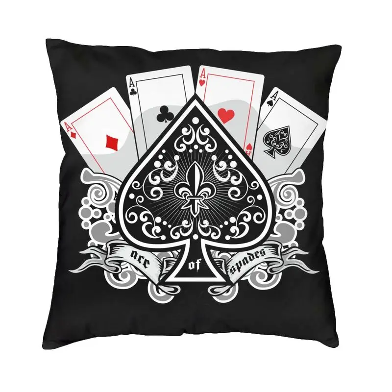 Ace Spades Grunge Cushion Cover Poker Soft Luxury Throw Pillow Case Home Decoration