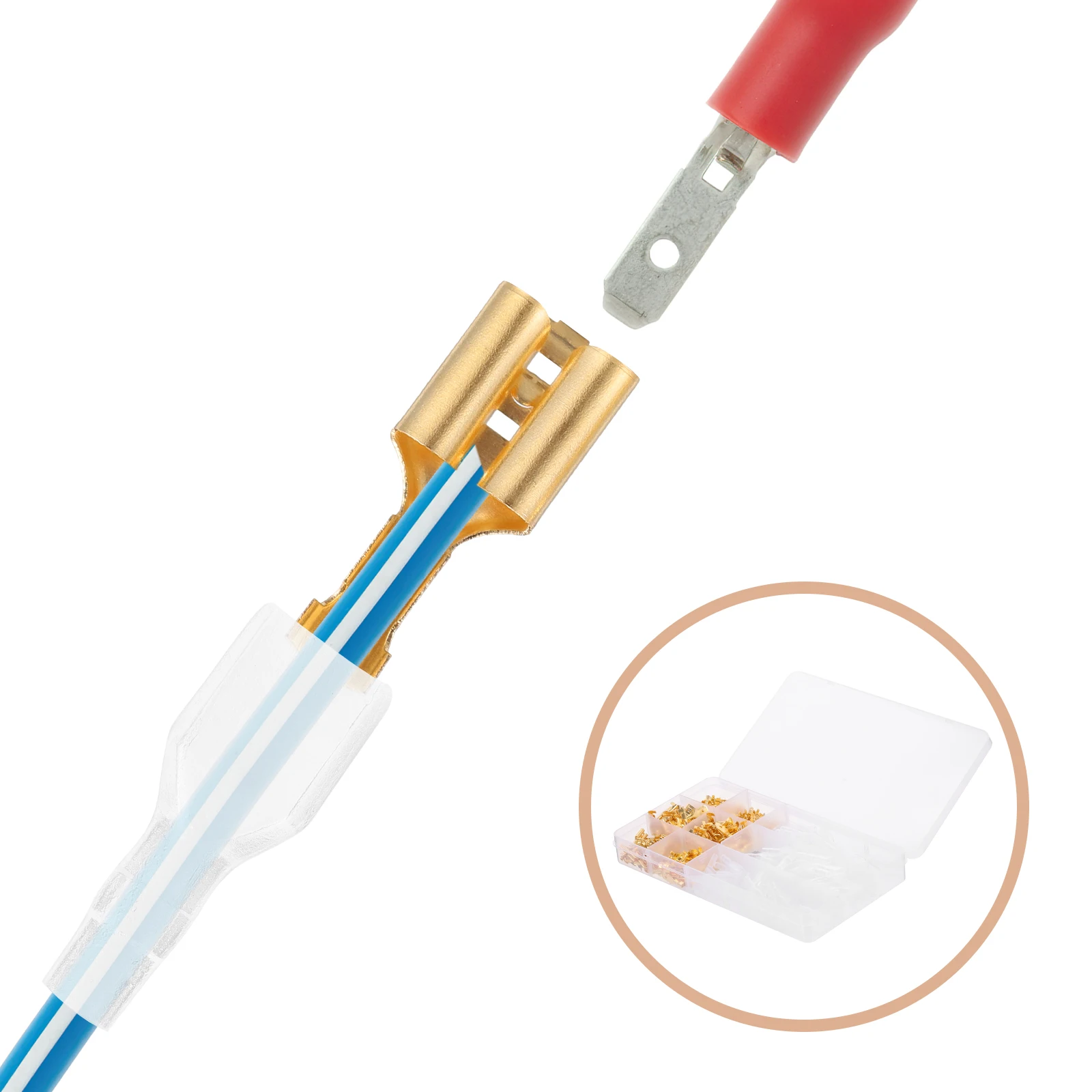 

Blade Terminal Speaker Wire Connector 2.8mm 4.8mm 6.3mm Golden Brass Electrical Connectors Insulating Sleeves Female Spade