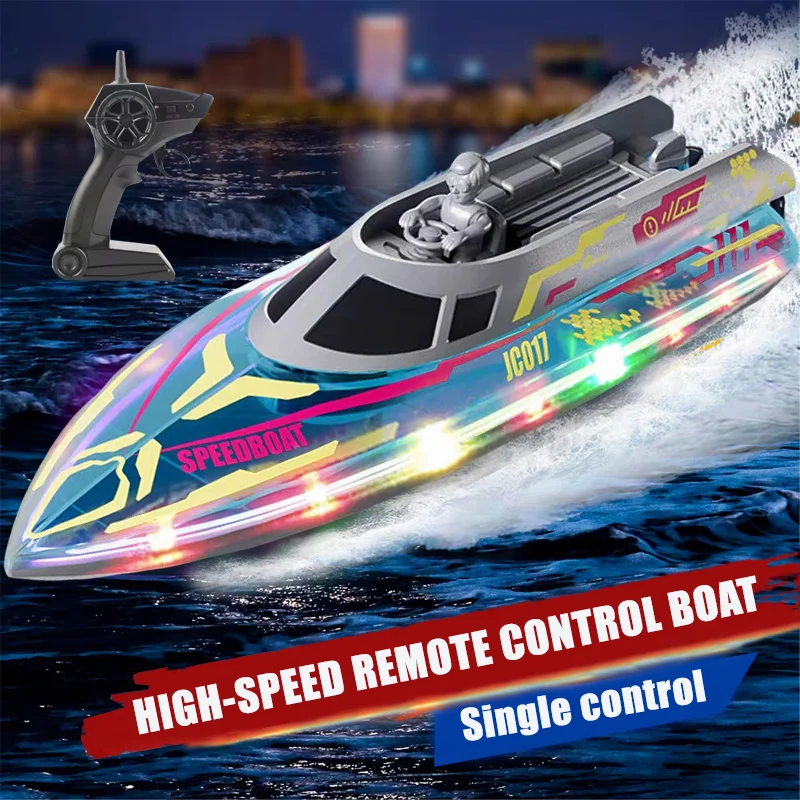 

2025 JC017 RC Boat High Speed 24GHz Remote Control WaterprooF Electric Racing Boat for Boys 14+ Gifts Speed 15 kmh Toys