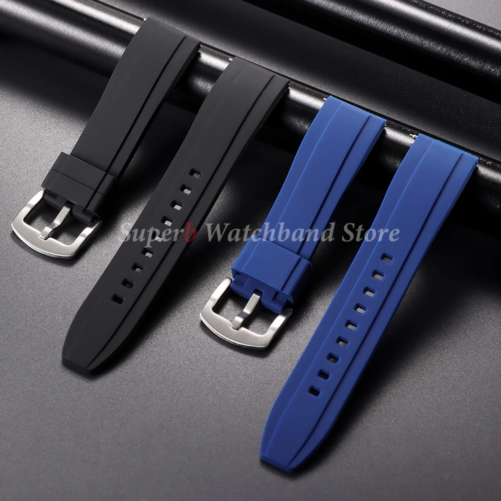 Резиновый ремешок 20 мм 22 мм для Rolex для Omega, мягкий спортивный универсальный водонепроницаемый силиконовый ремешок для часов для браслета Seiko