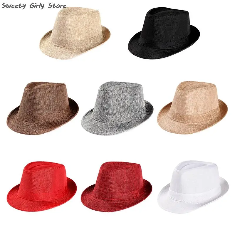 Men Wedding Jazz Hat Party Guest Retro Chapeau Summer Classic Panama Performance Costume Fashion Sun Hats Gentleman Ribbon Caps