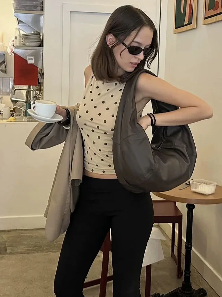 Women's Sleeveless Safari Style Vest Square Neck Fishbone Detail Casual Irregular Top Fashion Sexy Hook Bottom
