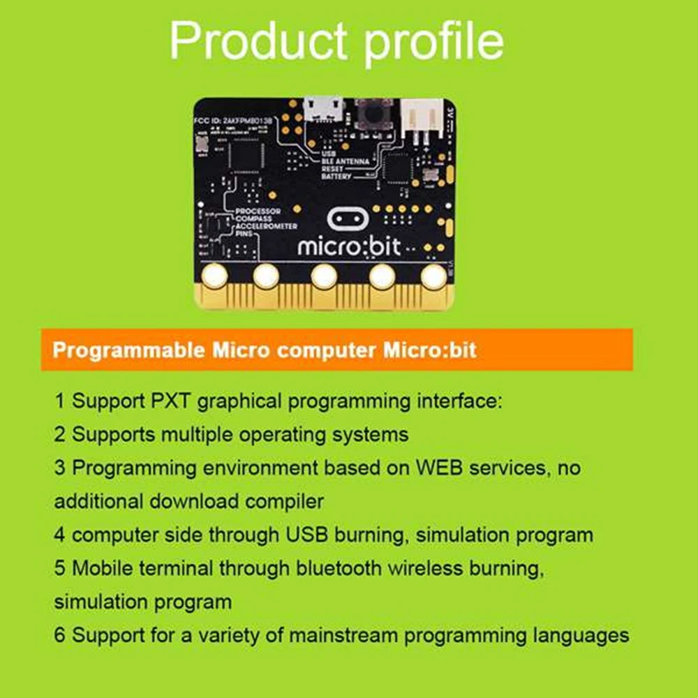 BBC Microbit Go Start Kit BBC Development Board DIY Programmable Learning with Alligator Clips Test Lead Set