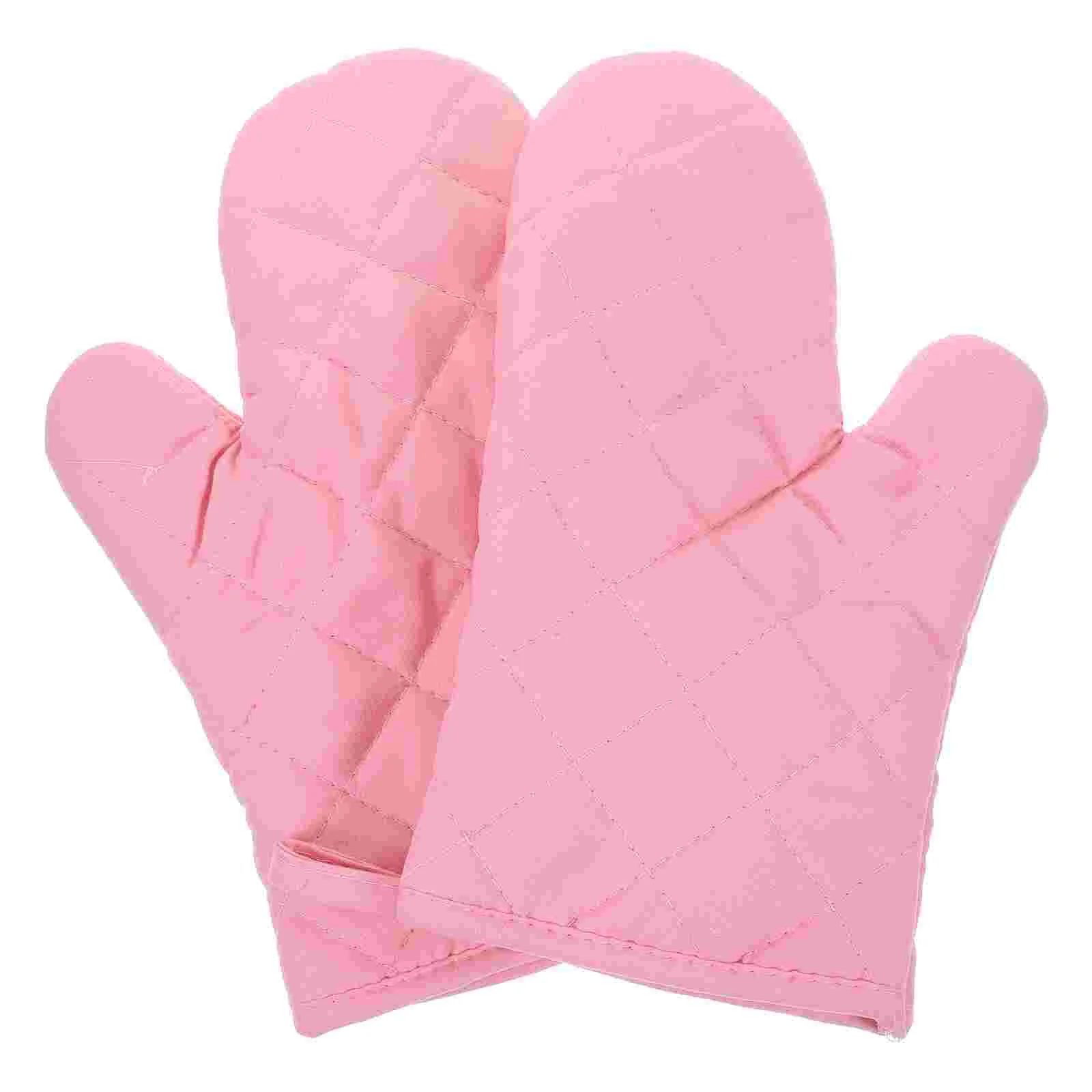 

1 Pair of Oven Mitt Heat Resistant Oven Glove Non-Slip Glove Kitchen Baking Mitt Kitchen Supply oven mitts pink