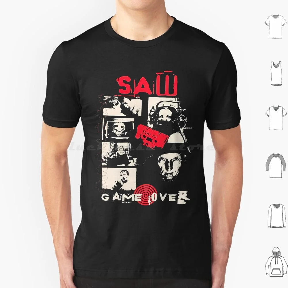 Vintage Saw Jigsaw Game Over T Shirt Big Size 100% Cotton Saw Saw Movie Jigsaw Amanda Young Billy Horror Movie Scary Movie Saw