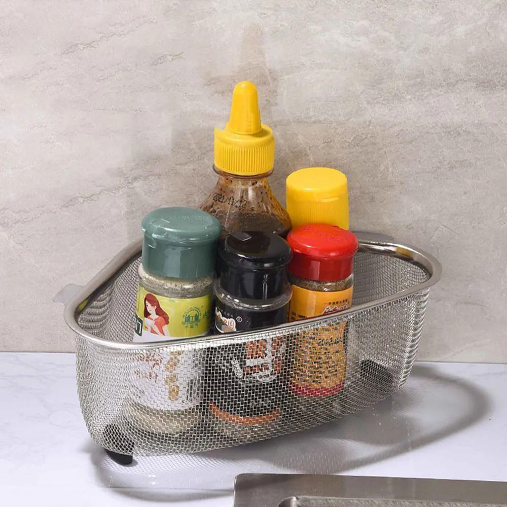 Vegetables Food Residue Triangle Storage Drain Basket Kitchen Stainless Steel Filter Net Sink Leftovers Garbage Filter