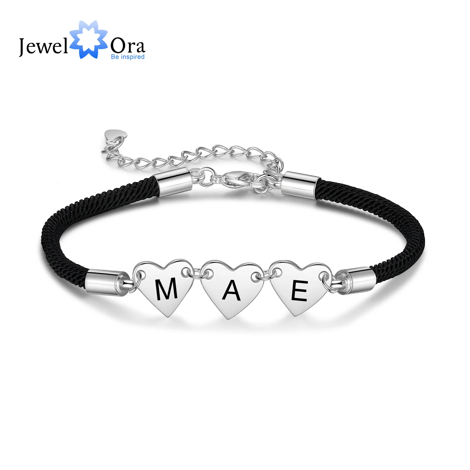 Personalized Initial Engraved Bracelets for Women Customized Heart Charm Bracelet Gift for Wife Girlfriend