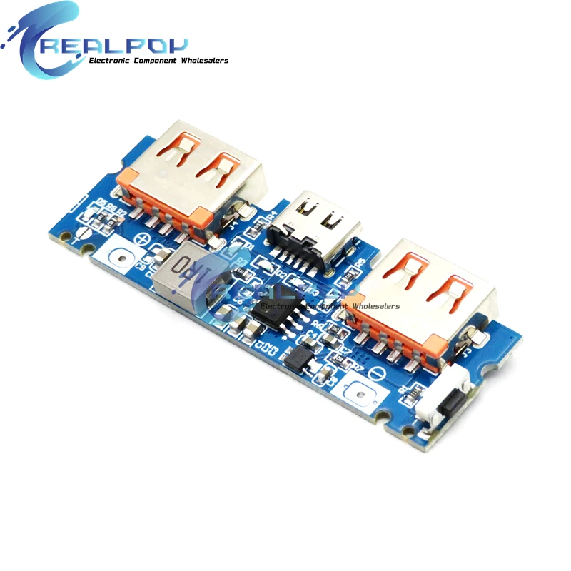 Lithium Battery Charger Board LED Dual USB 5V 2.4A Micro/Type-C USB Mobile Power Bank 18650 Charging Module