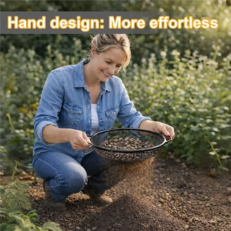 B23B For Gardening Soil Sifter 2PCS, Compost Sifter Dirt Sifter For 5 Gallon Bucket, Captures Dirt, Rocks, Sawdust