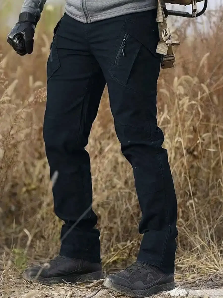 

Mens Slim Fit Tactical Cargo Pants Waterproof Outdoor Workwear Spring Autumn