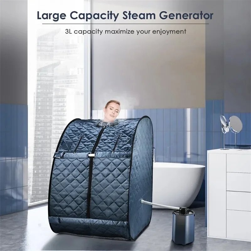 Foldable Sauna one Person Steam Sauna Tent Home Spa with 3L 800W Steam Generator