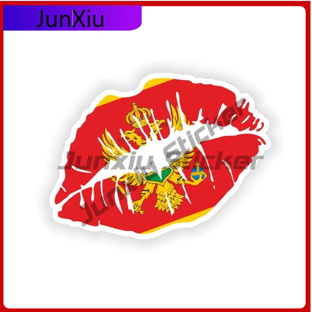 

Montenegro Flag Lips Shape With National Emblem Vinyl Sticker Diy Glass Can Bottle Waterproof Decals Camping Cars V125motorcycle