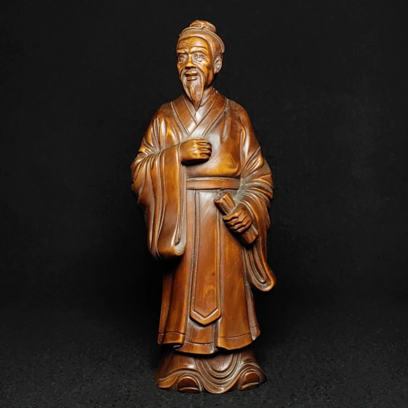 1919-arte-antica-dimensioni-17-×-65-cm-statua-confucio-dell'educatore-filosofo-cinese-intagliato-a-mano-in-legno-di-bosso-antico