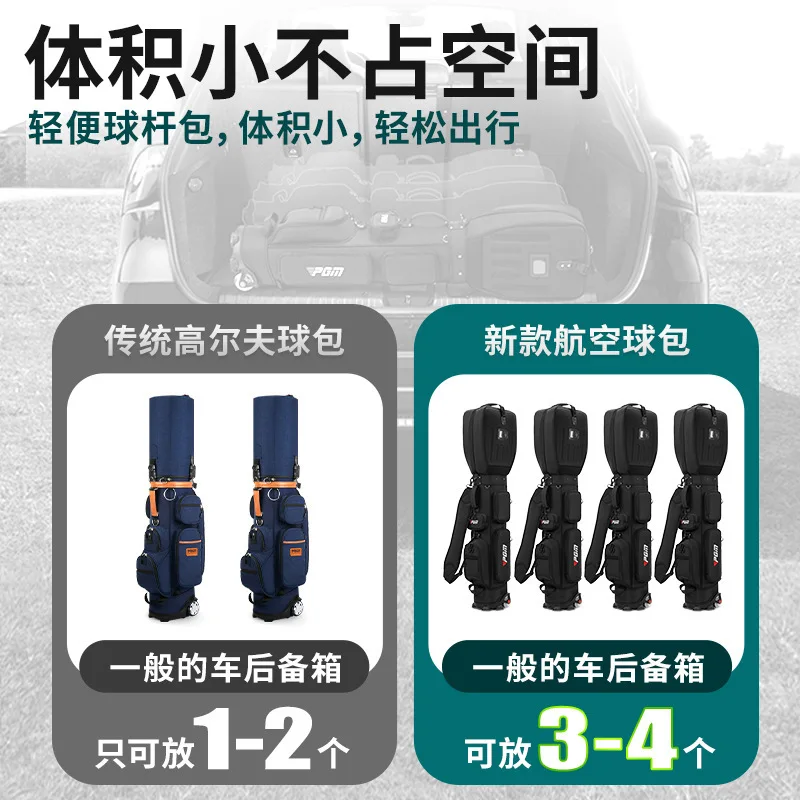 PGM Golf Travel Bag 3D Hard Case with Wheels and Hat Holder for Men Women