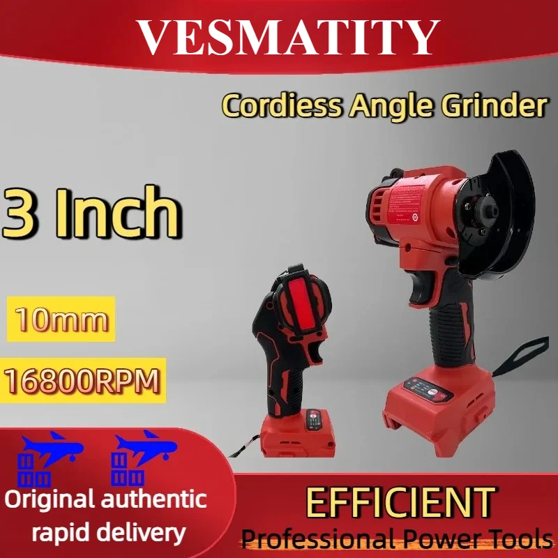 Mini Angle Grinder Cordless Grinding Polishing Machine Electric Diamond Cutting Grinder Power ToolsFit Milwaukee Battery
