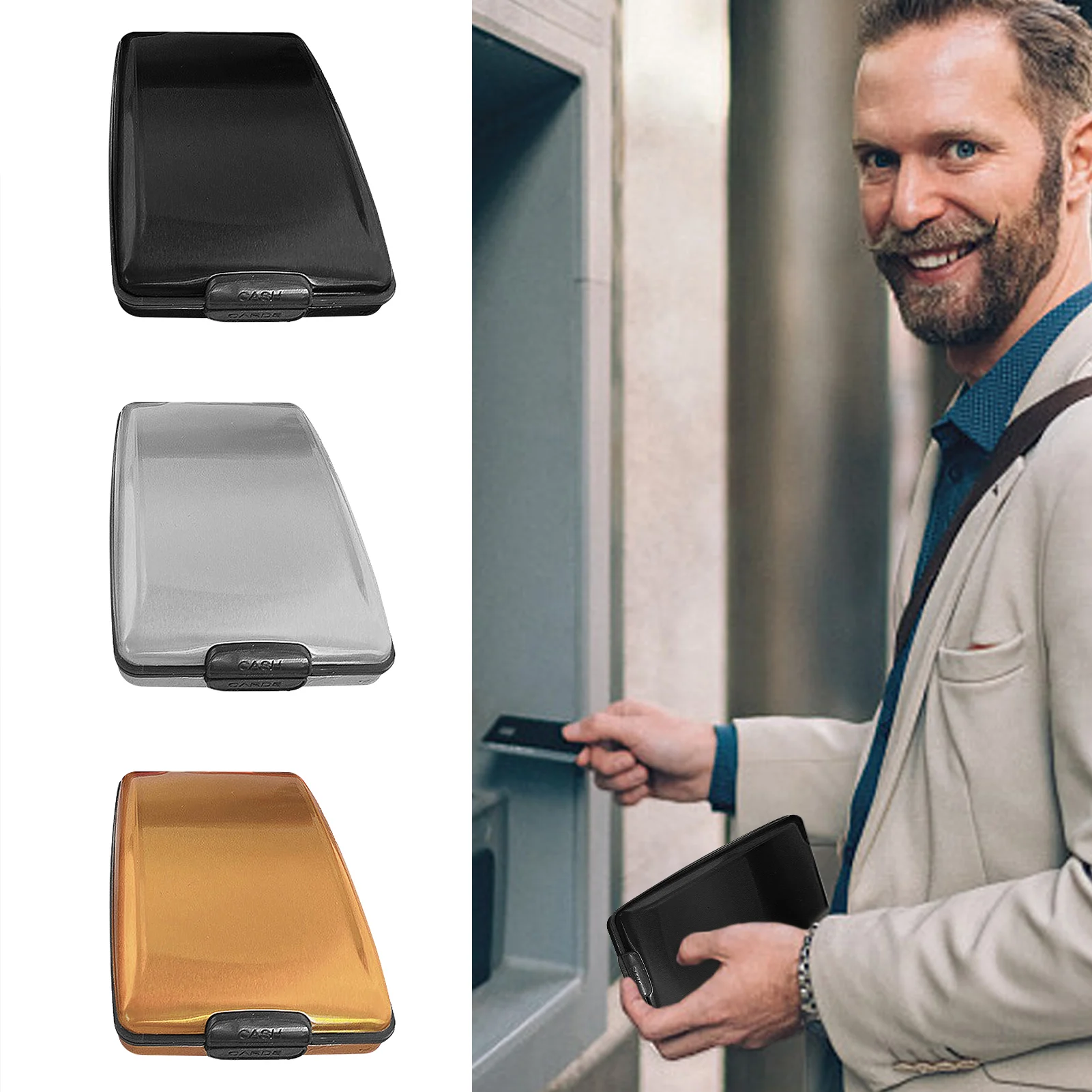 Metal Wallet Card Holder Multifunctional Metal Card Holder Wallet Portable RFID Blocking Hard Card Case For Credit Card Debit