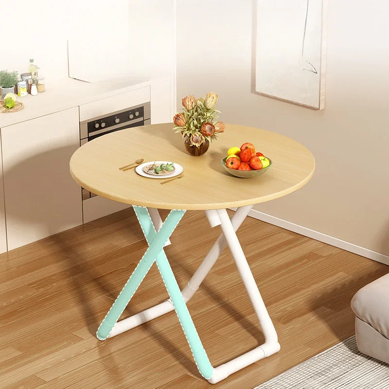 Folding Table Small Table Folding Convenient Home Dining Round Dinner Furniture Kitchen Camping Out