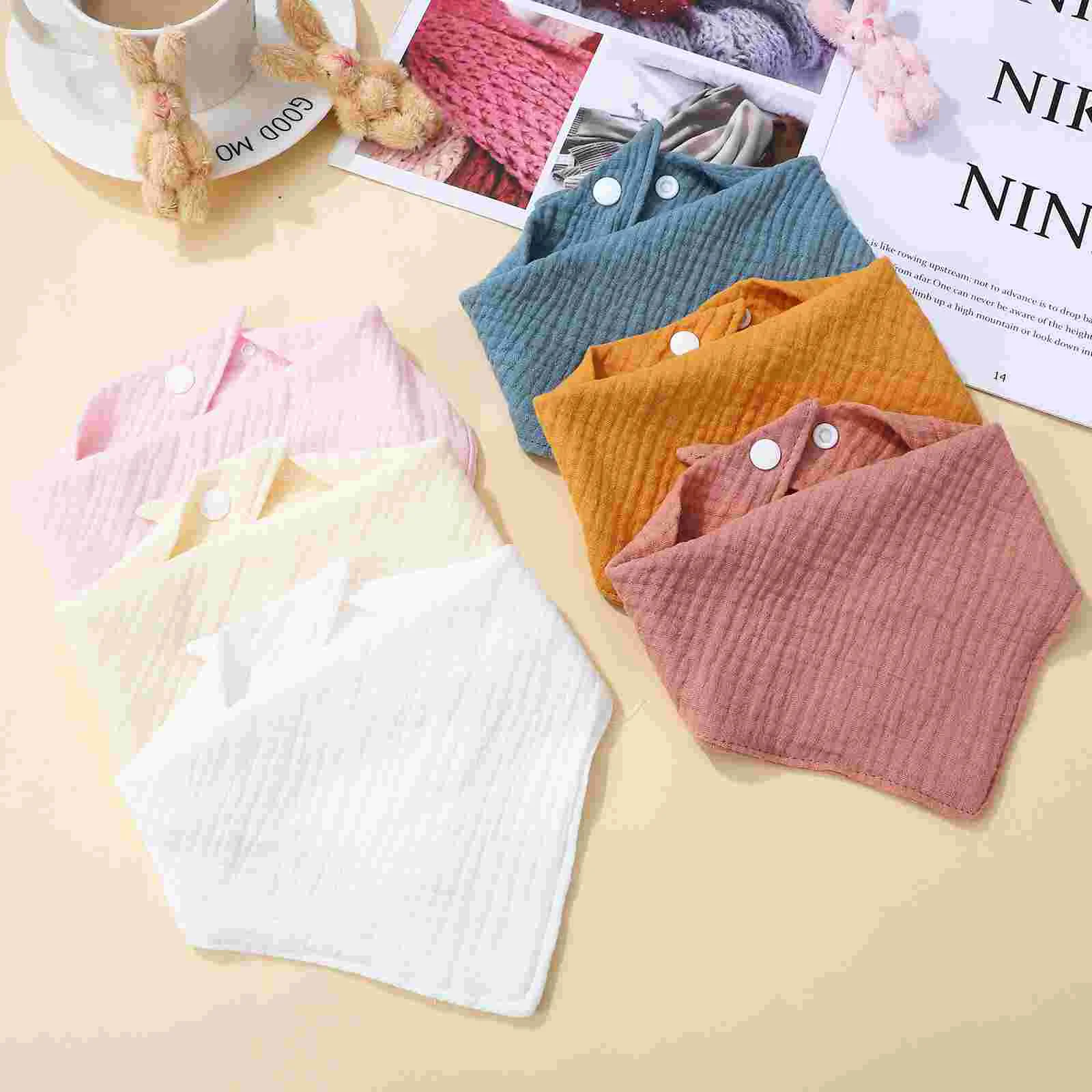 6 Pcs Baby Protection Cloth Newborn Bibs 0-3 Months Four Seasons Bandanas Dribble Drool Gauze Infant Cotton