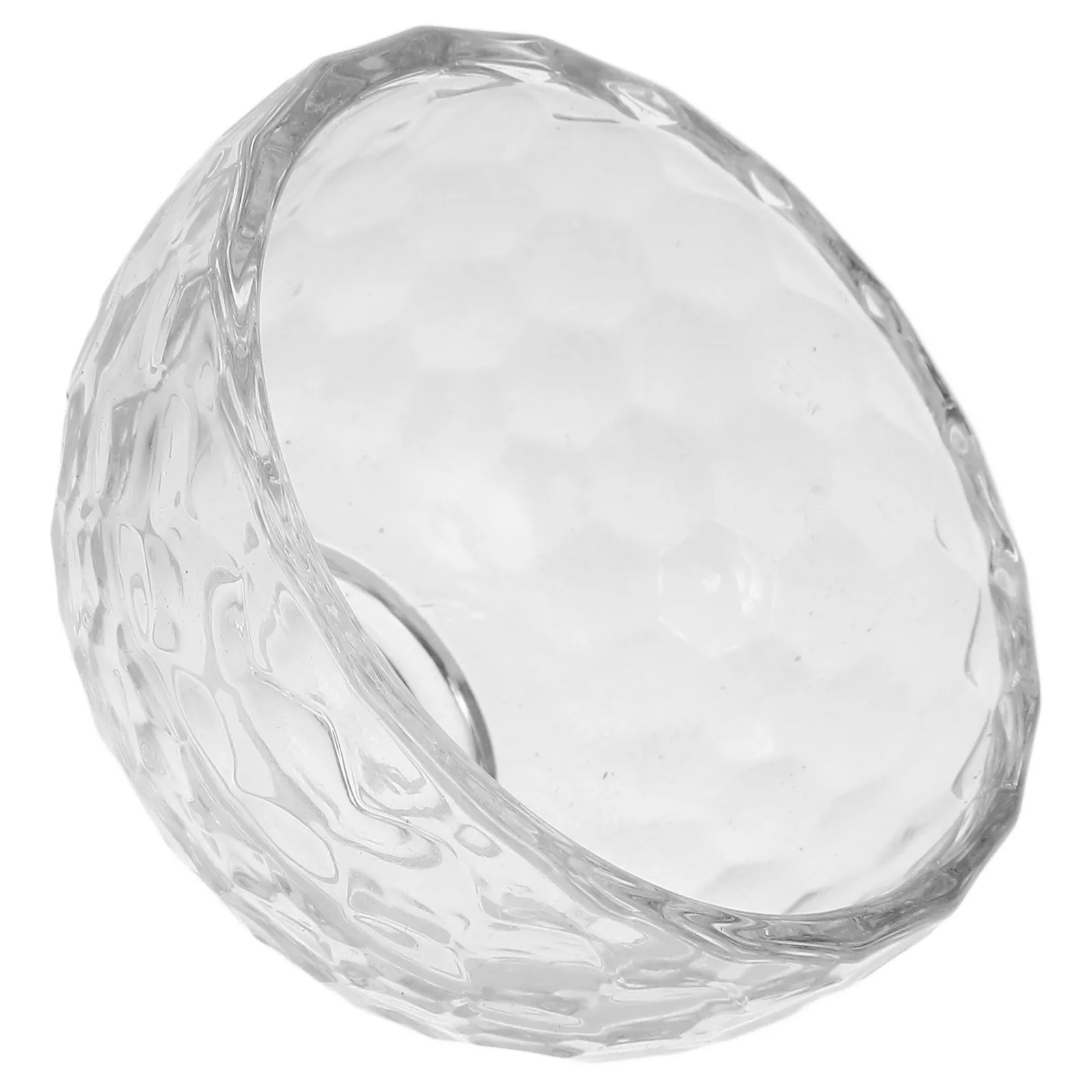 

Small Glass Bowl Transparent Crystal Seven Treasures Round Serving Tray for Mini Prep Fruit Snack Dessert Candy Dish Religious