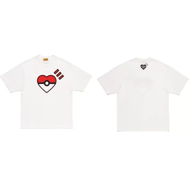 Human Made Style 25SS Love Ball Graphic T-Shirt, Embroidery Casual Tee for Unisex