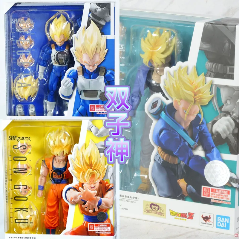 

Bandai Original In-Stock SHF Dragon Ball Goku Trunks Vegeta Dangerous Pride Blonde Showdown3.0 New Body Articulated Figure Model