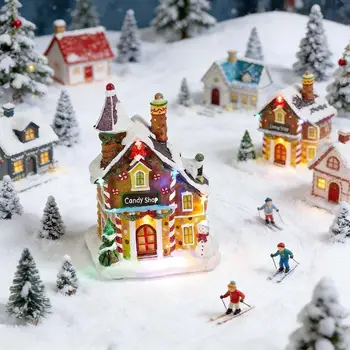 Christmas Candy Gingerbread House Decor - Collection Building with LED Light Up…