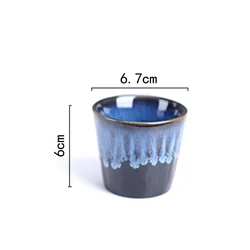 Japanese Blue Kiln Glazed Ceramic Water Cup Tableware