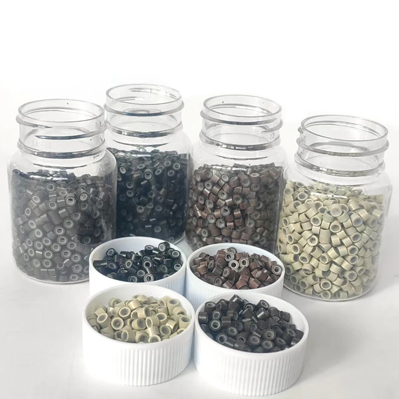 

1000Pcs 4mm Silicon Micro Rings For Hair Extensions Microlinks For Human Hair Tool-Multi-color Beads Tools Accessories