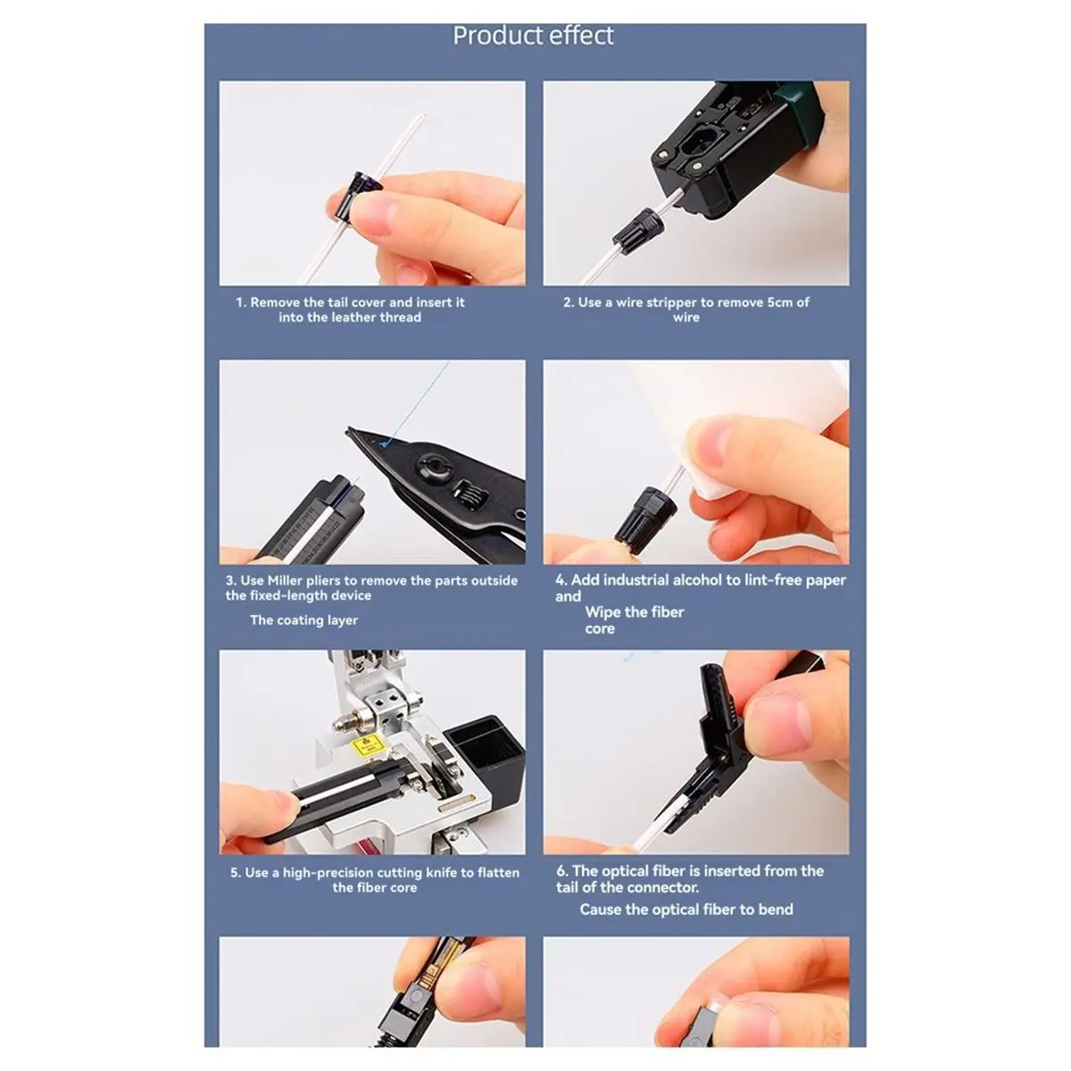 Digital Essentials 10 Pcs SC-UPC Fiber Optic Quick Assembly Connector Fiber Optic Fast Connectors for 2mm X 3mm Butterfly Fiber