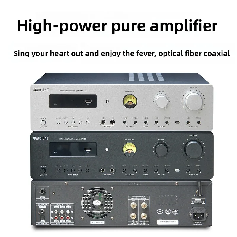 

BREEZE 2025 новейший большой объем, новый усилитель мощности с чистой лихорадкой, КТВ, пеющий караоке, домашний Bluetooth, Hi-Fi усилитель высокой мощности