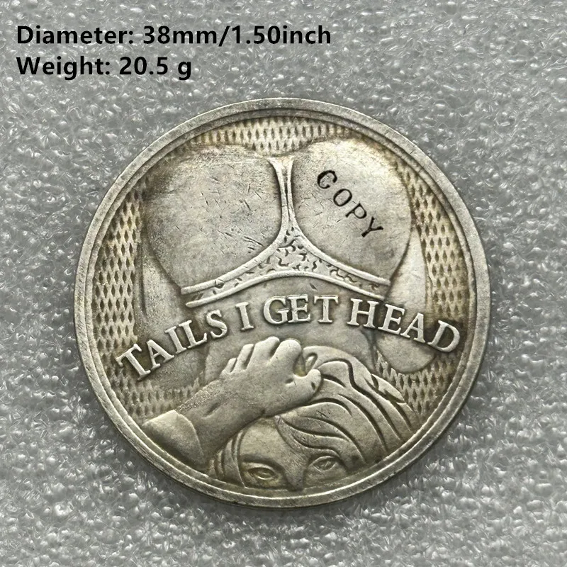 عملة محظوظة مثيرة للبالغين على الوجهين، عملة تحدي للكبار، هدايا مزحة مضحكة إبداعية لليالي التاريخ للرجال والنساء