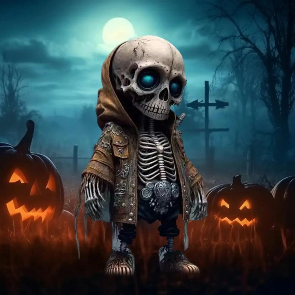 أنيق الهيكل العظمي تمثال الهيكل العظمي تمثال ديكور المنزل هالوين الهيكل العظمي التماثيل للمنزل مكتب ديكور الراتنج الصغيرة للمكتب #2