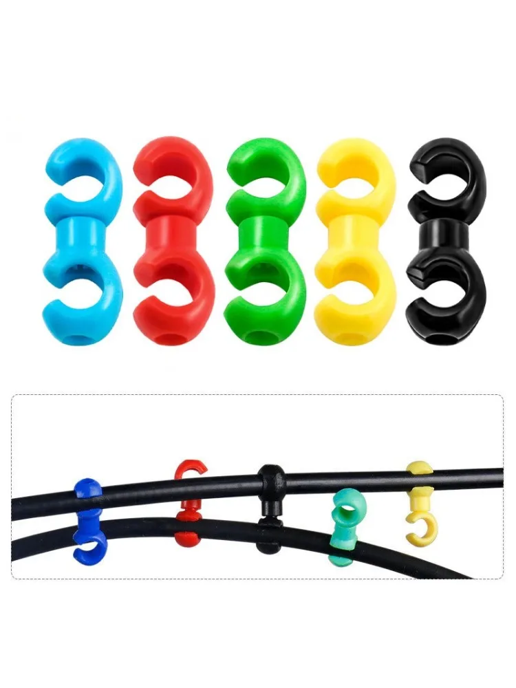 AliExpress Bicycle Brake Gear Cable S Style Buckle Hose Guide Black Cross Line Clip Ring Clasp Cycling Accessories for Road Bike