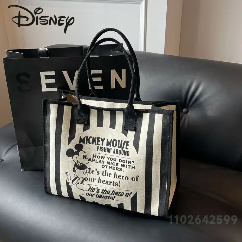 Disney New Women's Handbag Fashionable High Quality Women's Shoulder Bag Cartoon Versatile Large Capacity Girl Shopping Bag