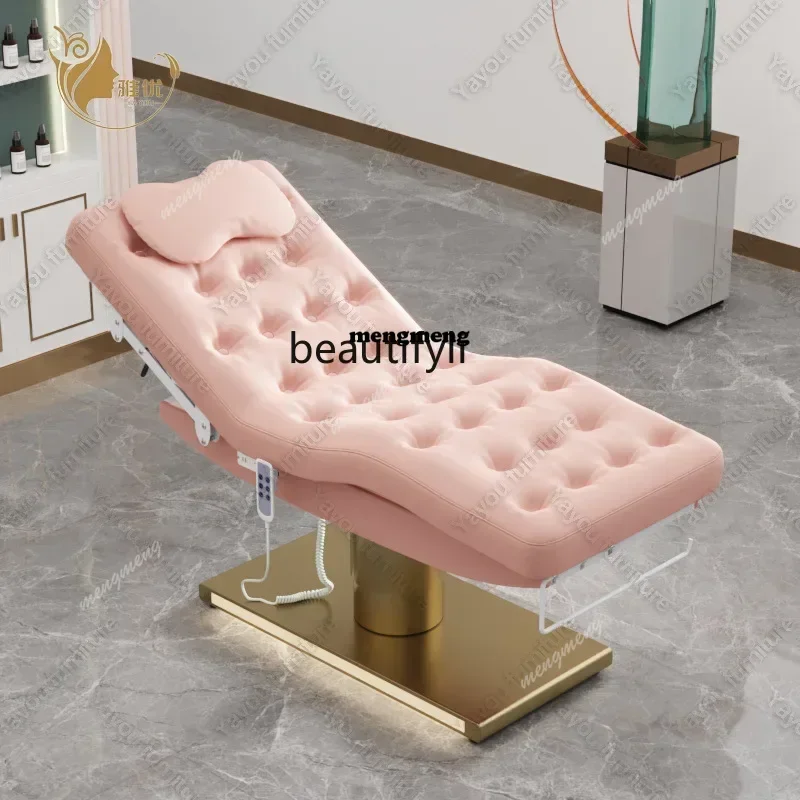 

new New Electric Beauty Bed Beauty Salon Golden Base Massage Facial Bed Eyelash Tattoo Bed ss 8617