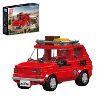 393PCS Mini Car FIAT 126P Building Blocks Outdoor Adventure Model MOC MouldKing 24074 Splicing Assembly Brick Toys Gift for Kids