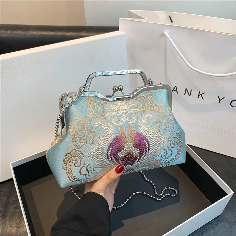 Stylish Versatile Women Clutch Purse Evening Bag Female Vintage Handbag Shining Wedding Party Bag Luxury Shoulder Messenger Bag