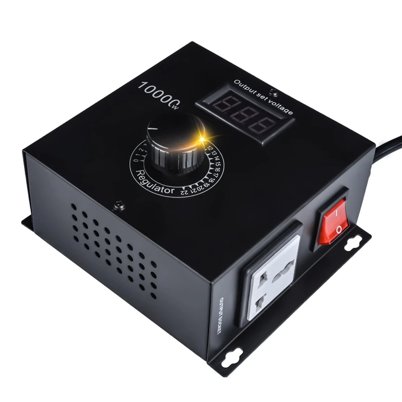 10000W AC Variable Speed Controller 120V-220V 15A, Fan Speed Controlle Motor Speed Controller For Electric Motor EU Plug