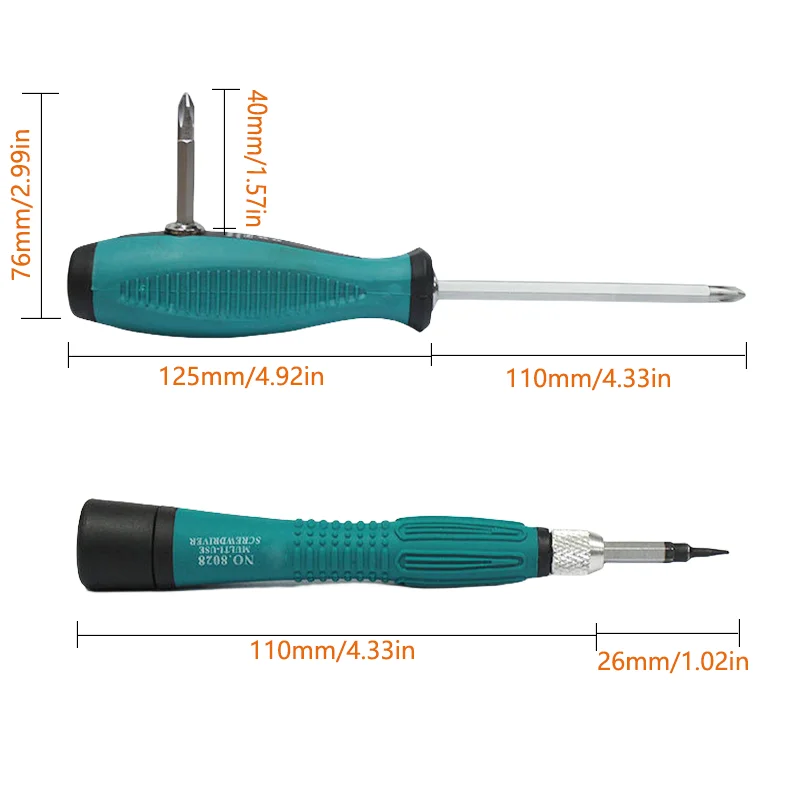 10 in 1 Screwdrivers Set Cr-V Precision Magnetic Screwdriver Slotted Phillips Bits Dual-purpose Household Repair Hand Tool