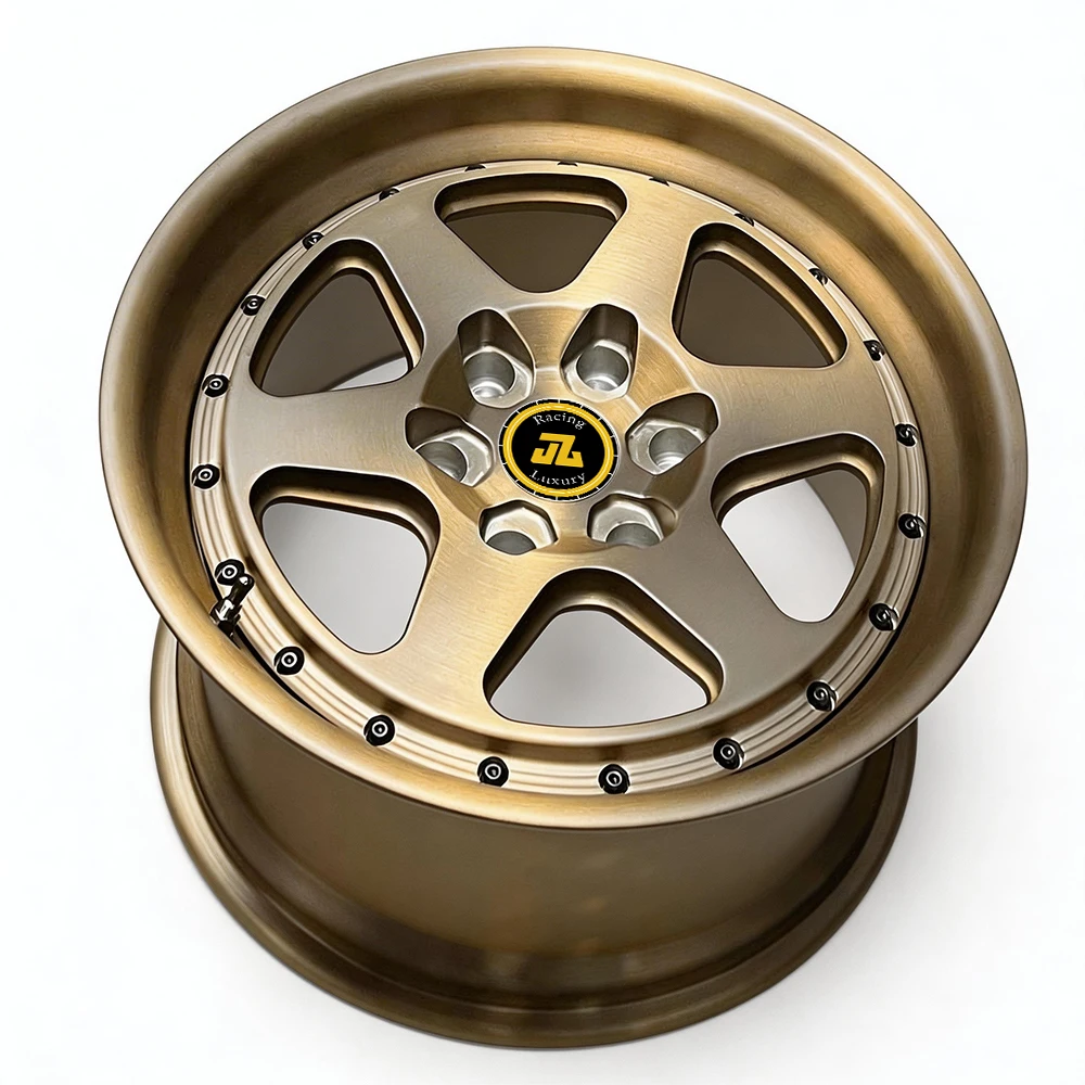 Jiangzao Custom 2 Piece 3 Piece Forged Wheel Bronze Brushed Finished Aluminum Alloy Wheels 18 19 20 21 22 23 24 25 26 Inch Rim