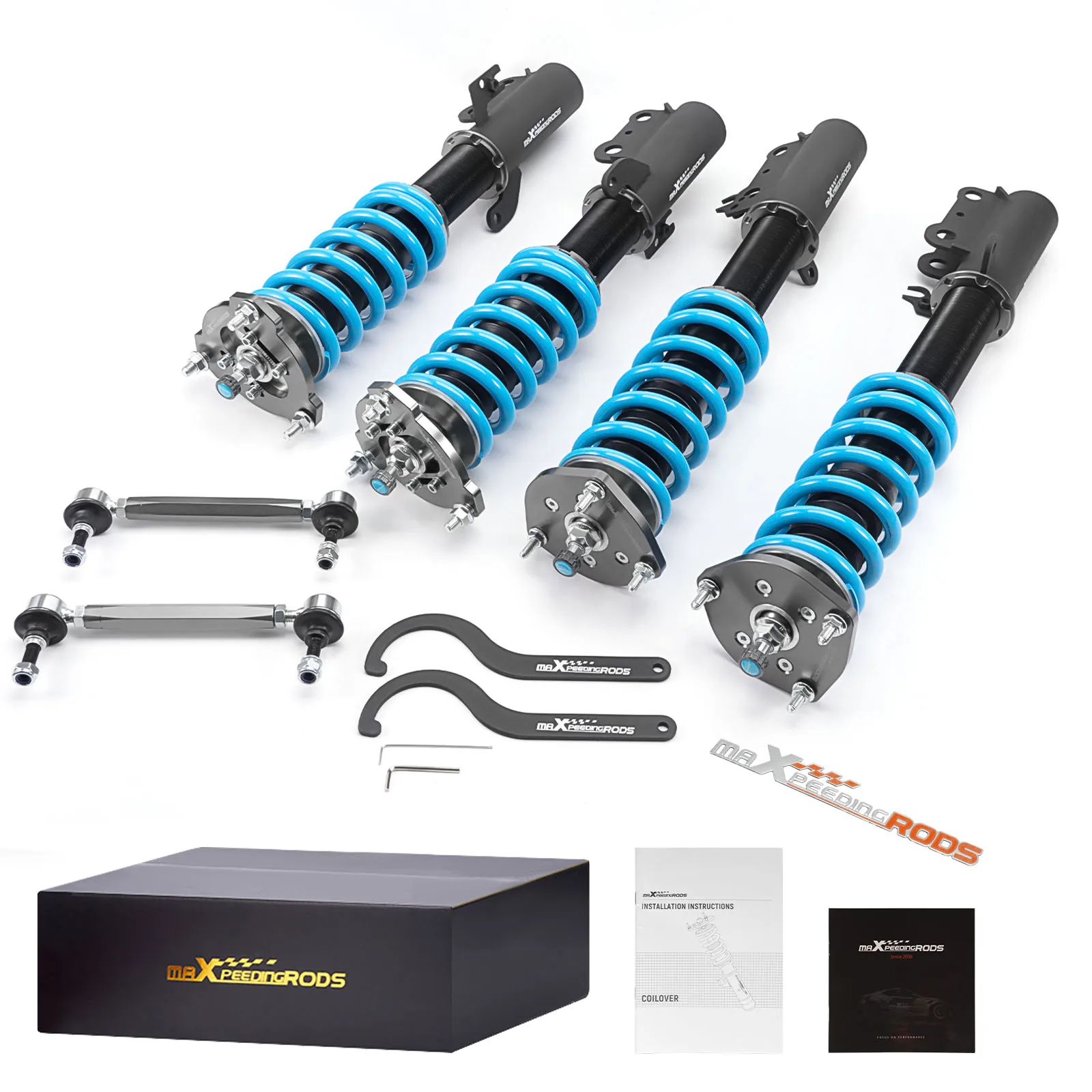 MaXpeedingrods Kit de amortiguadores Coilovers de 24 niveles para Toyota Venza Highlander FWD 2009-2015