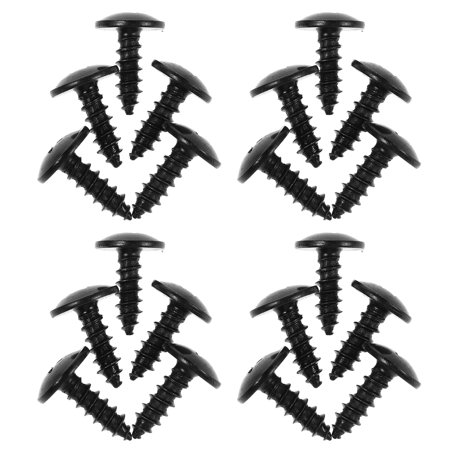 

50Pcs Black Plated J31 Self Tapping Screws Secure Mud Flaps Hoods Automotive Screws Kit Stainless Steel License Car Frame