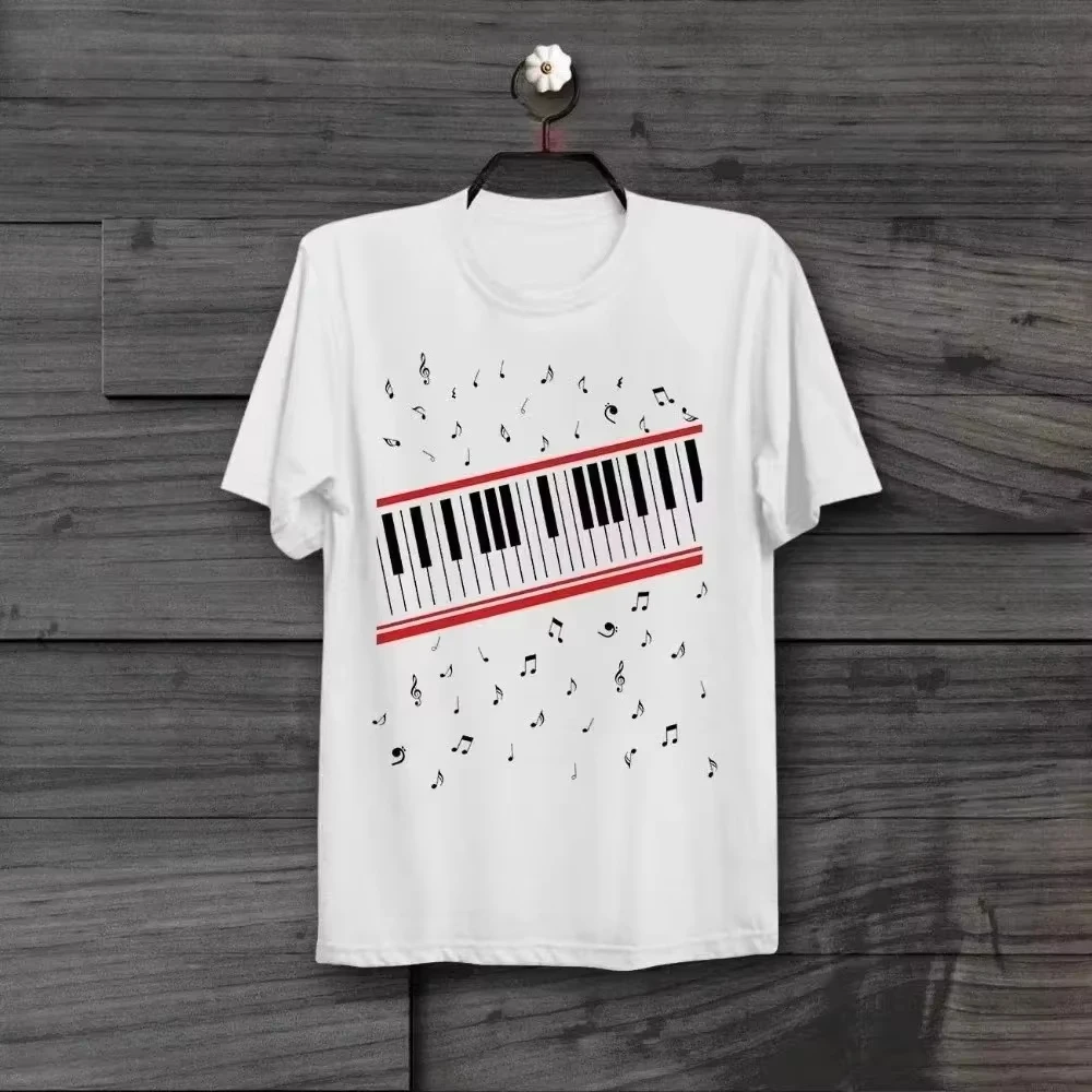 2026 Summer M.J Movie Short Sleeve T-shirt Piano Beat It Printed Clothing Retro T-shirt Suitable for Both Men and Women