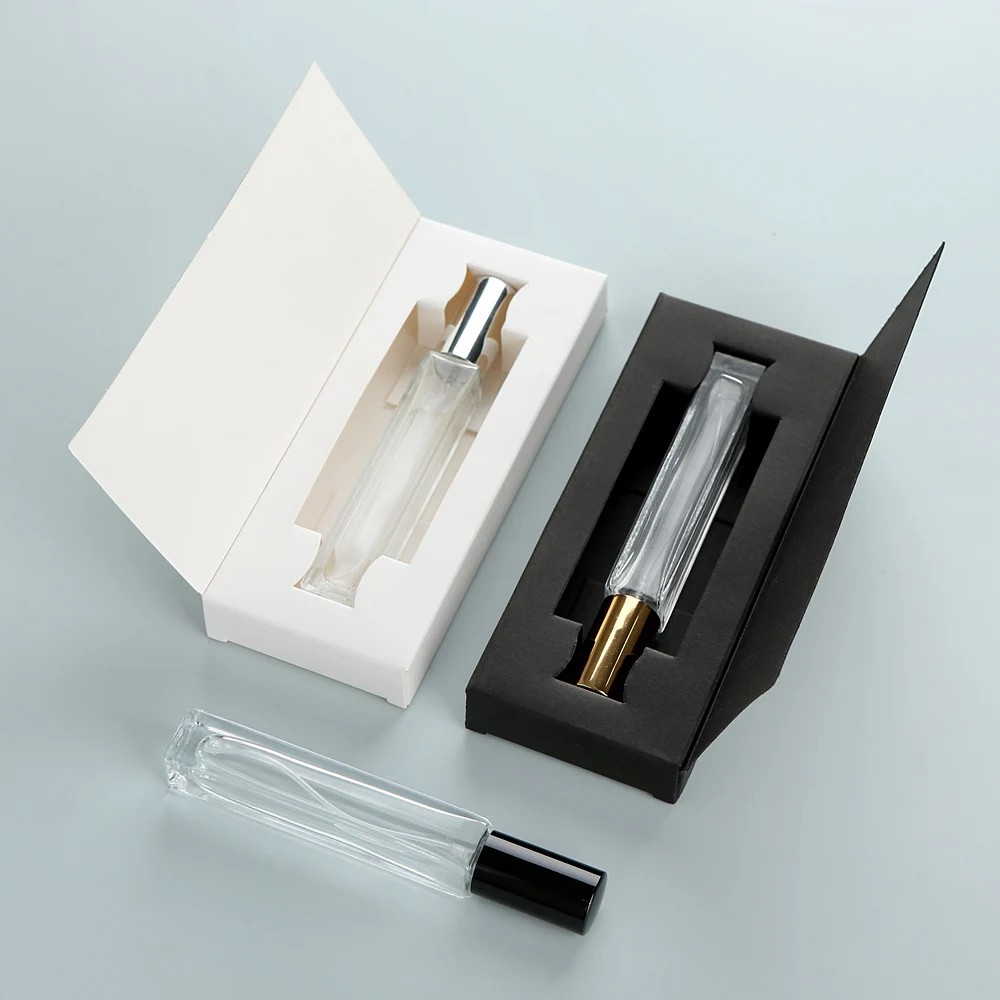 10PCS 20PCS 10ml  Square Glass Spray Bottle with Box Travel Portable Sample Fragrance Atomizer