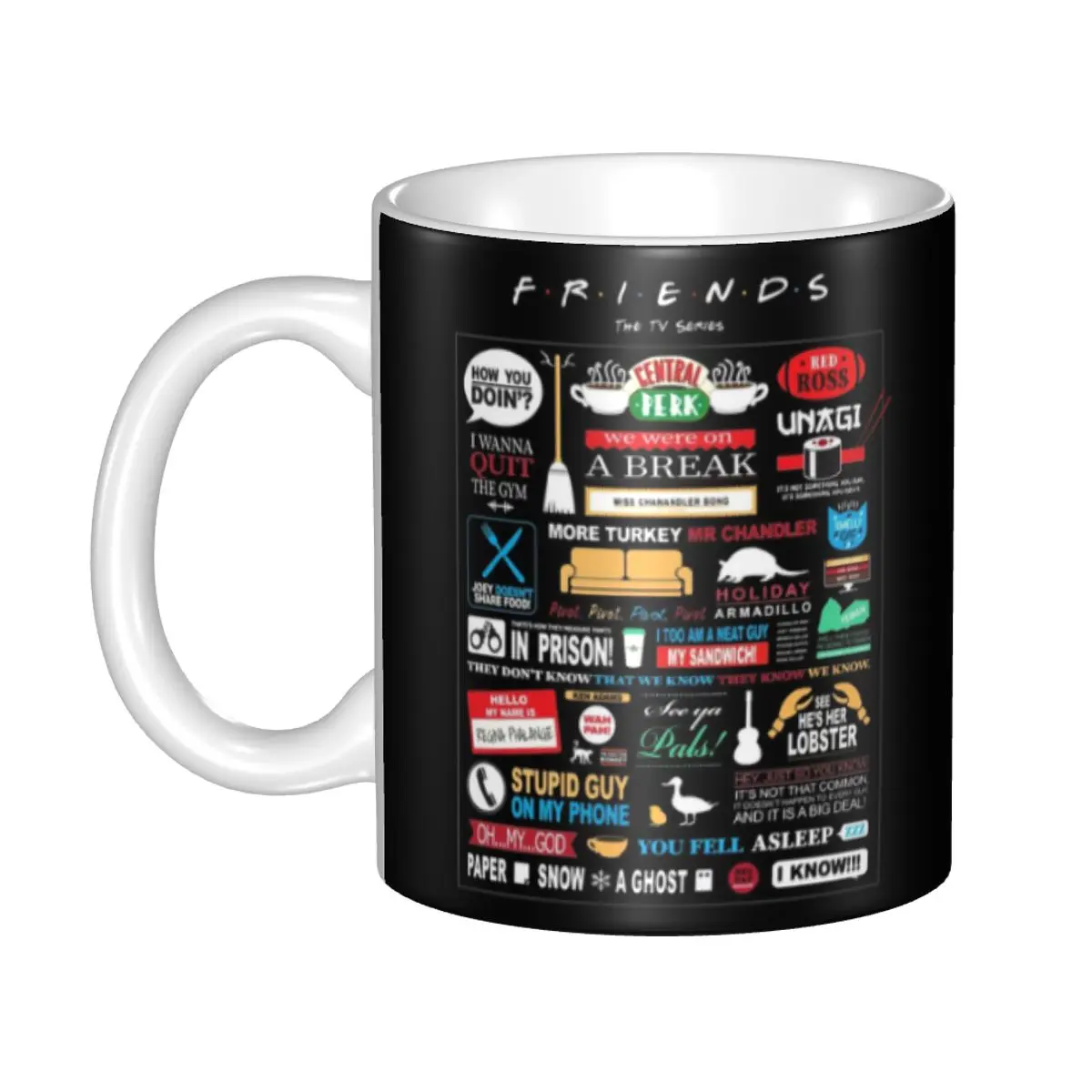 Personalized Friends Chibi Couch Crew Logo Mugs DIY Ceramic Milk Tea Coffee Cups