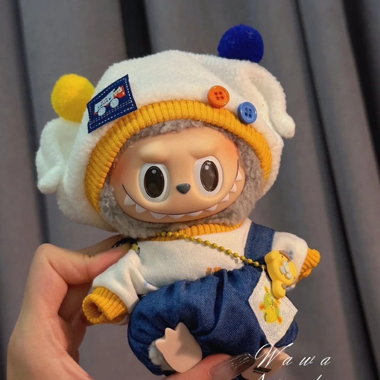 10cm Cotton Doll Labubu Pajama Suit Cute 10cm Cotton Doll Clothes Crawling Suit One-Piece Clothes Not Doll