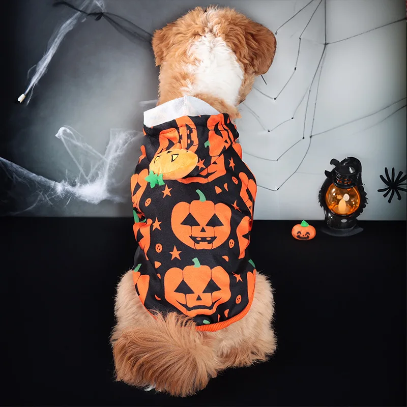 Halloween Pet Clothes Dog Cat Pumpkin Hoodie Halloween Party Supplies