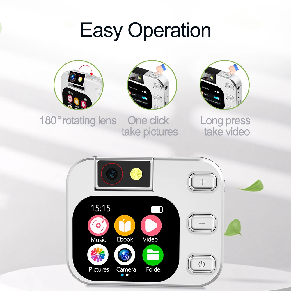 Telele X19 كاميرا سفر صغيرة شاشة 2.01 بوصة كاميرا فيديو للتصوير الفوتوغرافي كاميرا محمولة مضادة للاهتزاز للأطفال الأولاد والبنات